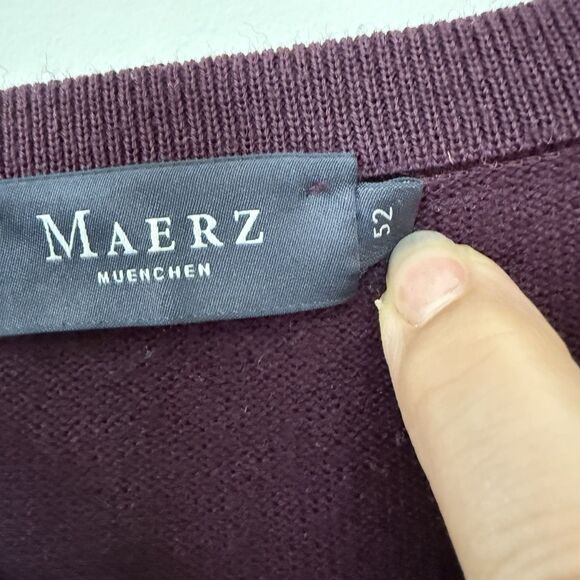 Maerz Muenchen Burgundy 100% Virgin Wool Sweater Men’s Preppy Old Money Sz 52 - Picture 2 of 9